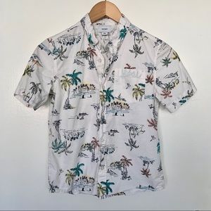 Boys White Hawaiian Print Shirt 🌴🏄🏼‍♂️